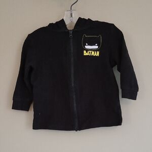 Batman black zip up hoodie with embrodiered logo